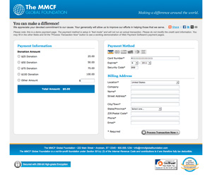 Online payment page