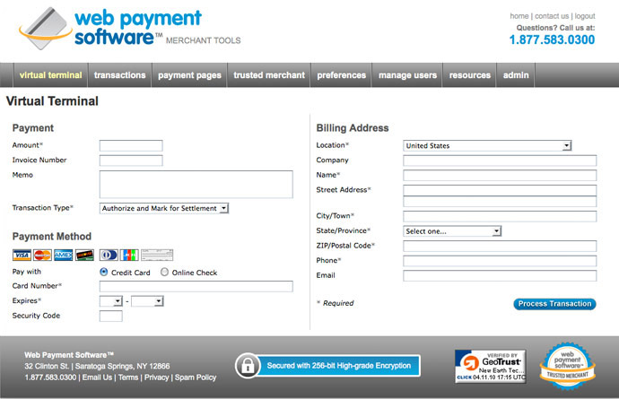 Pay online with credit card